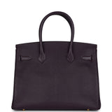 Hermes Special Order (HSS) Birkin 30 Raisin Verso Chevre Brushed Gold Hardware