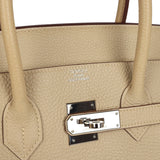 Pre-owned Hermes Birkin 35 Parchemin Togo Palladium Hardware