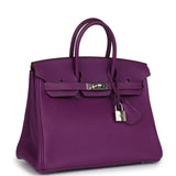 Pre-owned Hermes Special Order (HSS) Birkin 25 Anemone Togo Palladium Hardware