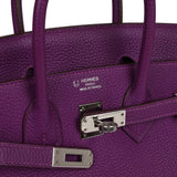 Pre-owned Hermes Special Order (HSS) Birkin 25 Anemone Togo Palladium Hardware