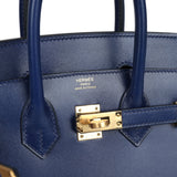 Hermes Birkin Sellier 25 Bleu Saphir Box Gold Hardware