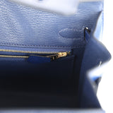 Hermes Birkin Sellier 25 Bleu Saphir Box Gold Hardware