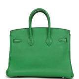 Pre-owned Hermes Birkin 25 Bambou Togo Palladium Hardware