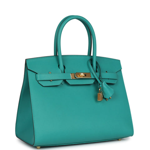 Hermes Birkin Sellier 30 Vert Verone Madame Gold Hardware