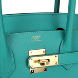 Hermes Birkin Sellier 30 Vert Verone Madame Gold Hardware