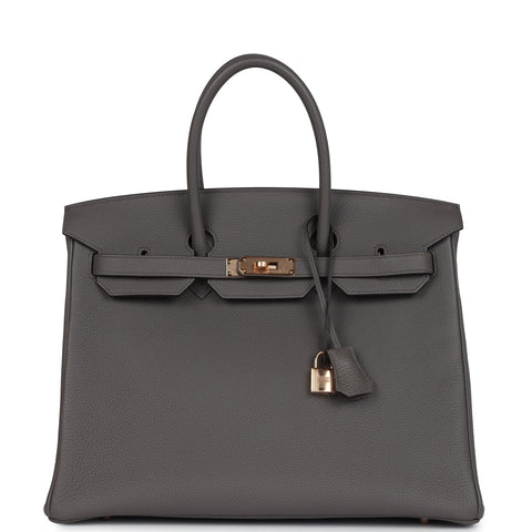 Hermes Birkin 35 Etain Togo Rose Gold Hardware