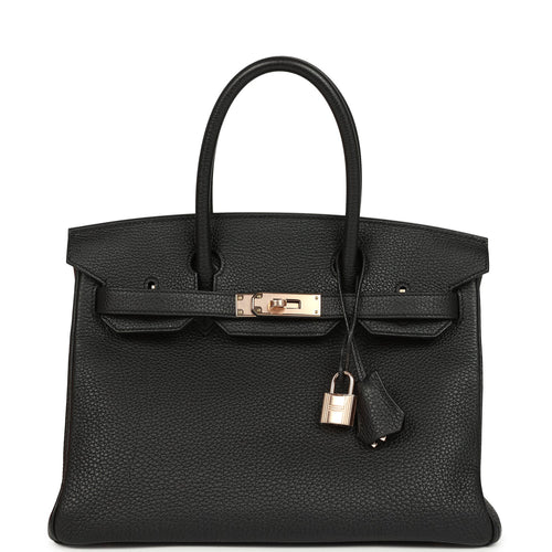 Hermes Birkin 30 Black Togo Rose Gold Hardware