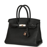 Hermes Birkin 30 Black Togo Rose Gold Hardware