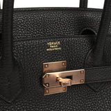 Hermes Birkin 30 Black Togo Rose Gold Hardware