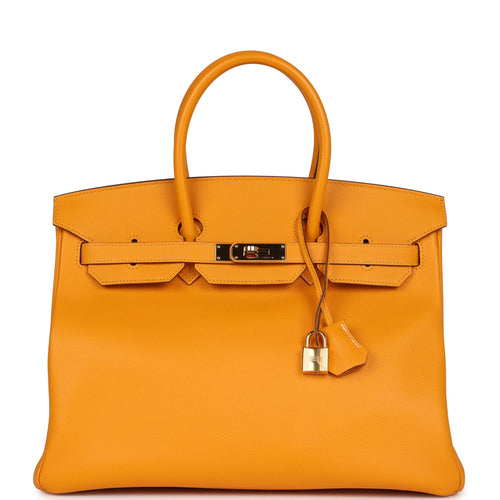 Pre-owned Hermes Birkin 35 Jaune D'Or Epsom Gold Hardware