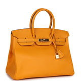 Pre-owned Hermes Birkin 35 Jaune D'Or Epsom Gold Hardware