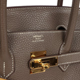 Pre-owned Hermes Birkin 35 Etoupe Togo Gold Hardware