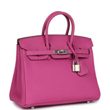 Pre-owned Hermes Birkin 25 Rose Pourpre Togo Palladium Hardware