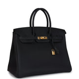 Hermes Birkin 35 Black Togo Gold Hardware