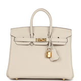 Hermes Birkin 25 Craie Taurillon Novillo Gold Hardware