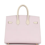 Hermes Special Order (HSS) Birkin Sellier 25 Mauve Pale and Craie Epsom Brushed Gold Hardware