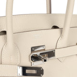 Pre-owned Hermes Birkin 30 Craie Togo Palladium Hardware