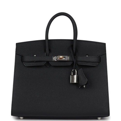 Hermes Birkin Sellier 25 Black Epsom Electrum Hardware