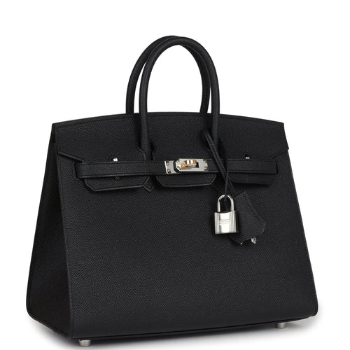 Hermes Birkin Sellier 25 Black Epsom Electrum Hardware