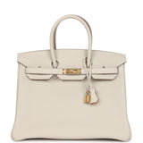 Hermes Birkin 35 Craie Togo Gold Hardware