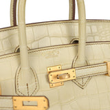 Hermes Special Order (HSS) Birkin 25 Vanille Matte Alligator Brushed Gold Hardware