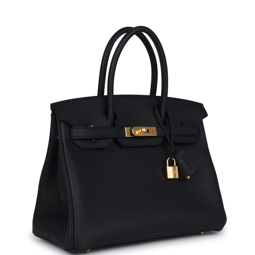 Hermes Birkin 30 Black Togo Gold Hardware