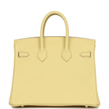 Hermes Birkin 25 Jaune Poussin Togo Palladium Hardware