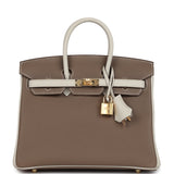 Hermes Special Order (HSS) Birkin 25 Etoupe and Craie Togo Gold Hardware