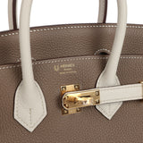 Hermes Special Order (HSS) Birkin 25 Etoupe and Craie Togo Gold Hardware