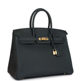 Hermes Birkin 35 Vert Fonce Togo Gold Hardware