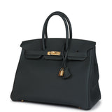 Hermes Birkin 35 Vert Fonce Togo Gold Hardware