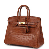 Hermes Birkin 25 Gold Matte Alligator Gold Hardware