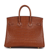 Hermes Birkin 25 Gold Matte Alligator Gold Hardware