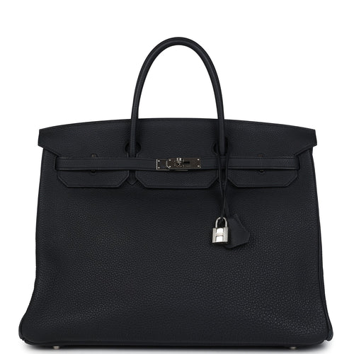 Pre-owned Hermes Birkin 40 Black Togo Palladium Hardware FOR AJ
