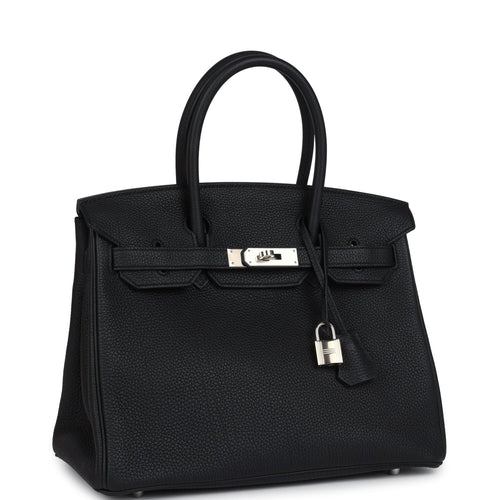 Pre-owned Hermes Birkin 30 Black Togo Palladium Hardware