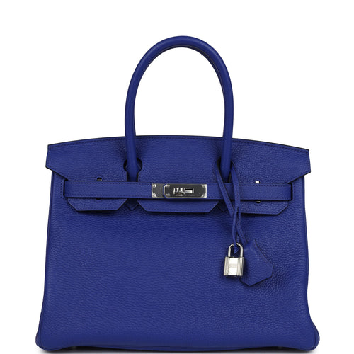 Hermes Birkin 30 Bleu Electric Clemence Palladium Hardware