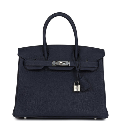 Hermes Birkin 30 Bleu Nuit Togo Palladium Hardware