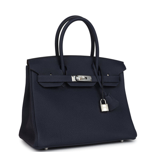 Hermes Birkin 30 Bleu Nuit Togo Palladium Hardware