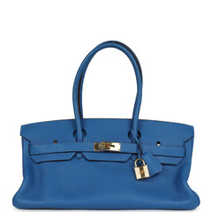 Pre-owned Hermes Shoulder Birkin 42 JPG Mykonos Clemence Gold Hardware