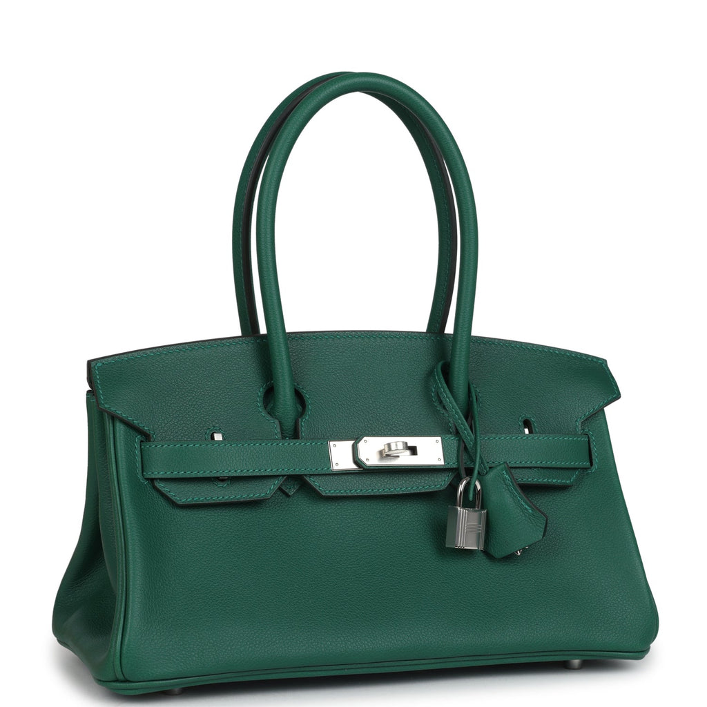 Hermes Shoulder Birkin Light 29 Vert Moyen Evercolor Palladium Hardwar