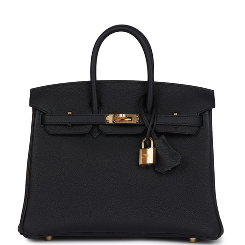 Hermes Birkin 25 Black Togo Gold Hardware