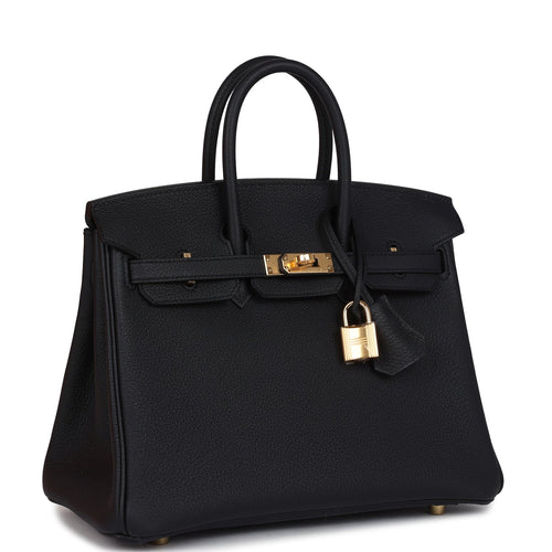 Hermes Birkin 25 Black Togo Gold Hardware