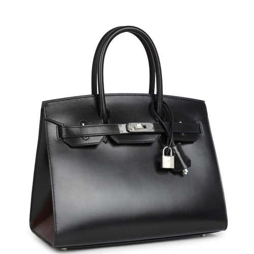 Hermes Birkin Sellier 30 Black Box Palladium Hardware