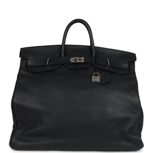 Pre-owned Hermes HAC Birkin 50 Black Togo Palladium Hardware