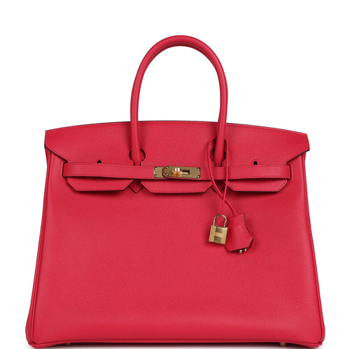 Hermes Birkin 35 Rose Extreme Epsom Gold Hardware