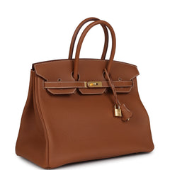 Hermes Birkin 35 Gold Togo Gold Hardware