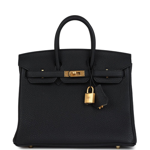Hermes Special Order (HSS) Birkin 25 Black Verso Togo Brushed Gold Hardware