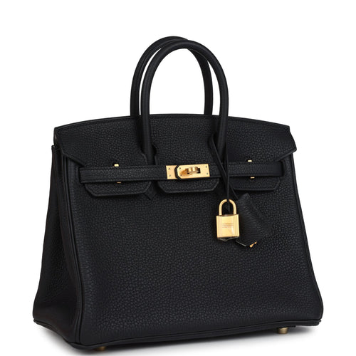 Hermes Special Order (HSS) Birkin 25 Black Verso Togo Brushed Gold Hardware