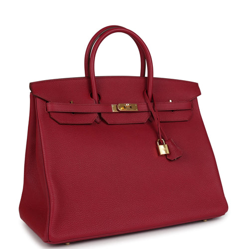 Pre-owned Hermes Birkin 40 Rubis Togo Gold Hardware