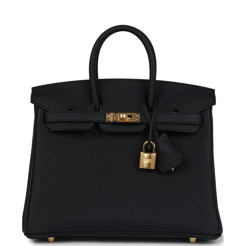 Hermes Birkin 25 Black Togo Gold Hardware